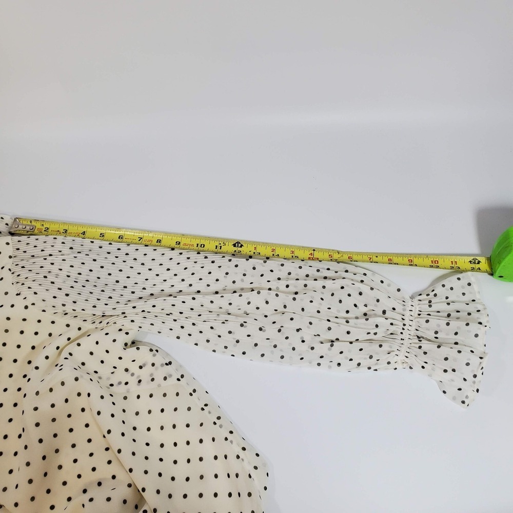 NWT Polka Dot Blouse Plus Size 1XP Sheer Pleated Slv Fairy Twee Soft Girl Talbot - Picture 7 of 10
